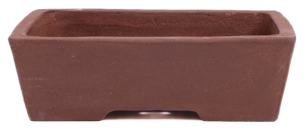 Bonsai - Schale eckig 19 x 15 x 6 cm unglasiert braun  22161