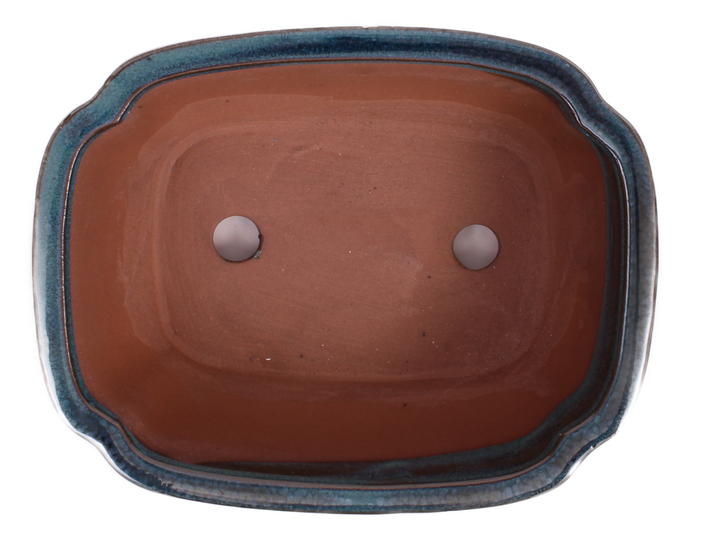 Bonsai - Schale eckig 21.5 x 16.5 x 8 cm grünblau 22162