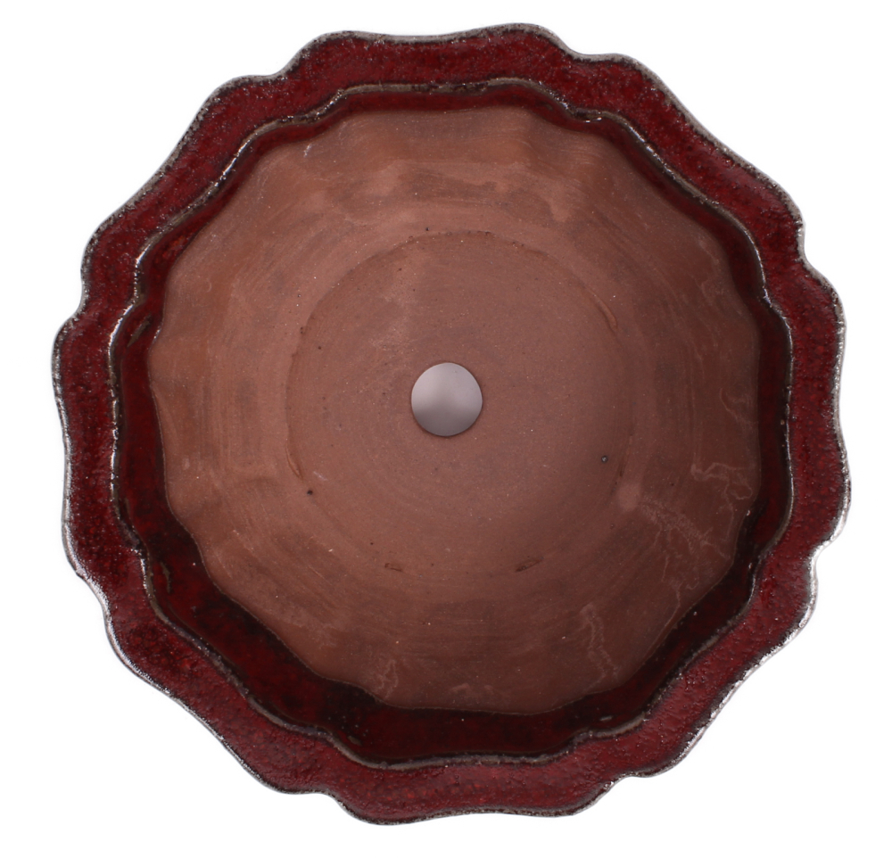 Bonsai - Schale rund 18  Ø x 7 cm  bordeaux 22163