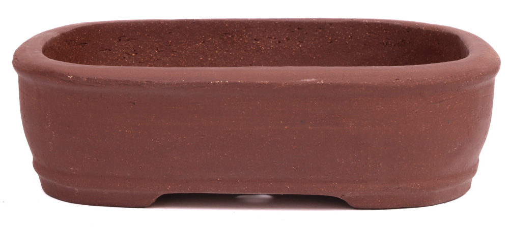 Bonsai - Schale eckig 22 x 17 x 6.5 cm unglasiert braun 22168