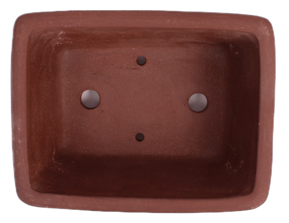Bonsai - Schale eckig 21.5 x 16.5 x 8.7 cm unglasiert braun  22176