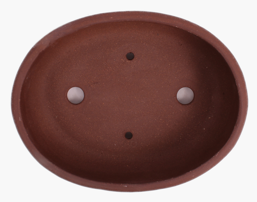 Bonsai - Schale oval 21.5 x 16.5 x 6.5 cm unglasiert braun  22177