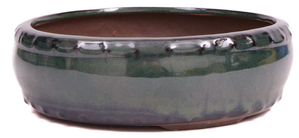 Bonsai - Schale Trommelschale rund 20 Ø x 7 cm moosgrün 22182