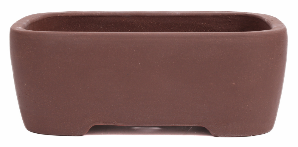 Bonsai - Schale eckig 22 x 16.5 x 8.3 cm unglasiert braun  22183