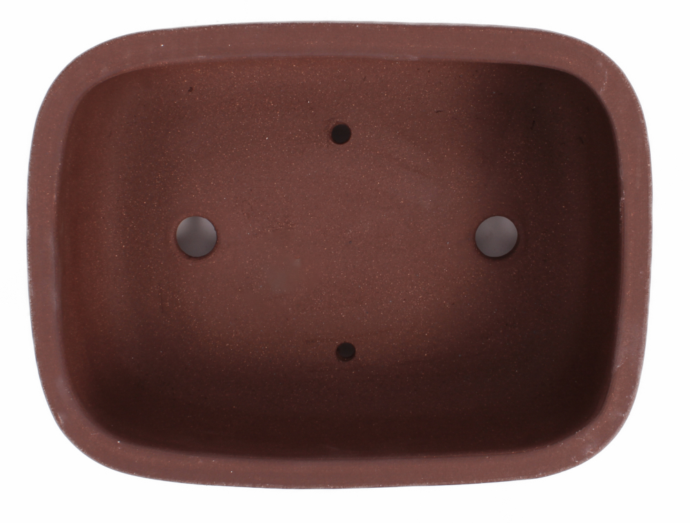 Bonsai - Schale eckig 22 x 16.5 x 8.3 cm unglasiert braun  22183