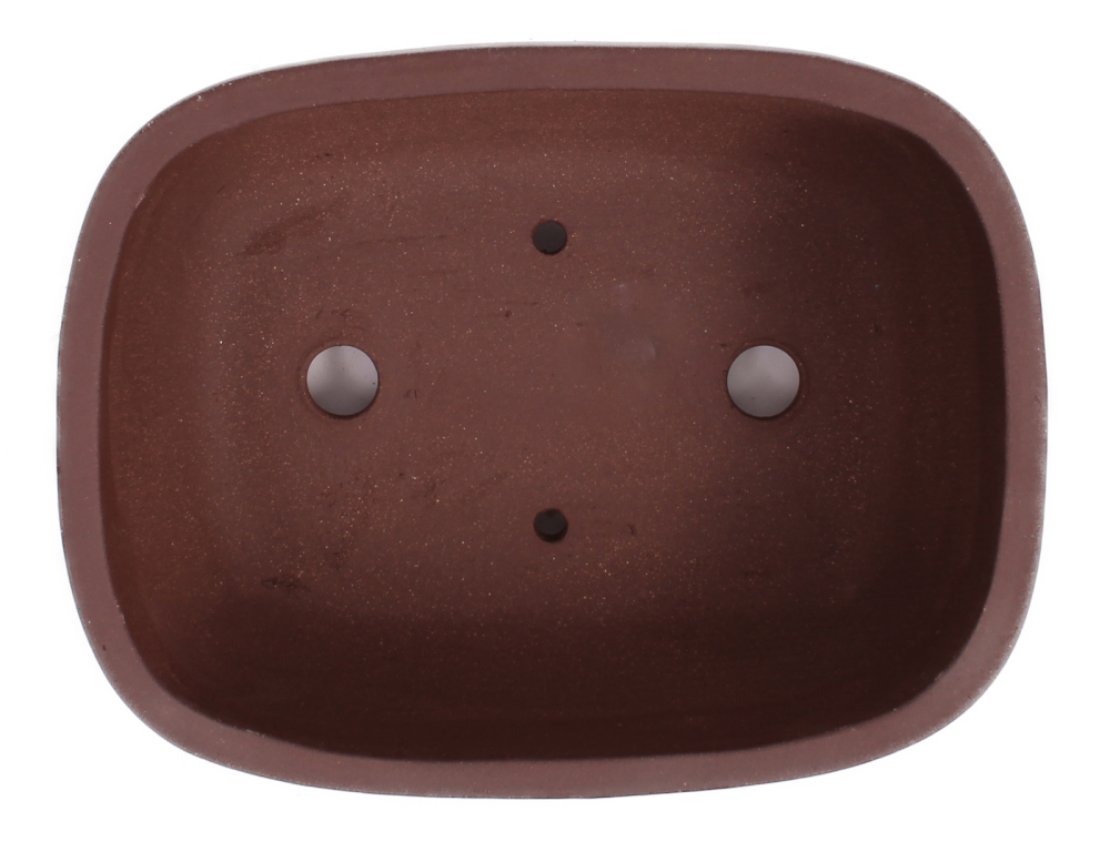 Bonsai - Schale eckig 21 x 16.5 x 8.5 cm unglasiert braun  22185A  2. Wahl