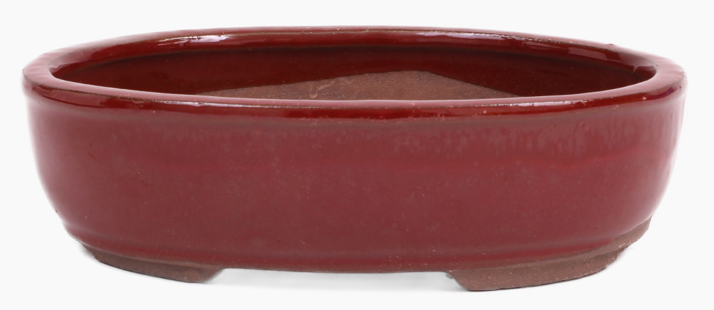 Bonsai - Schale oval 16 x 12 x 4.8 cm  braunrot  22189