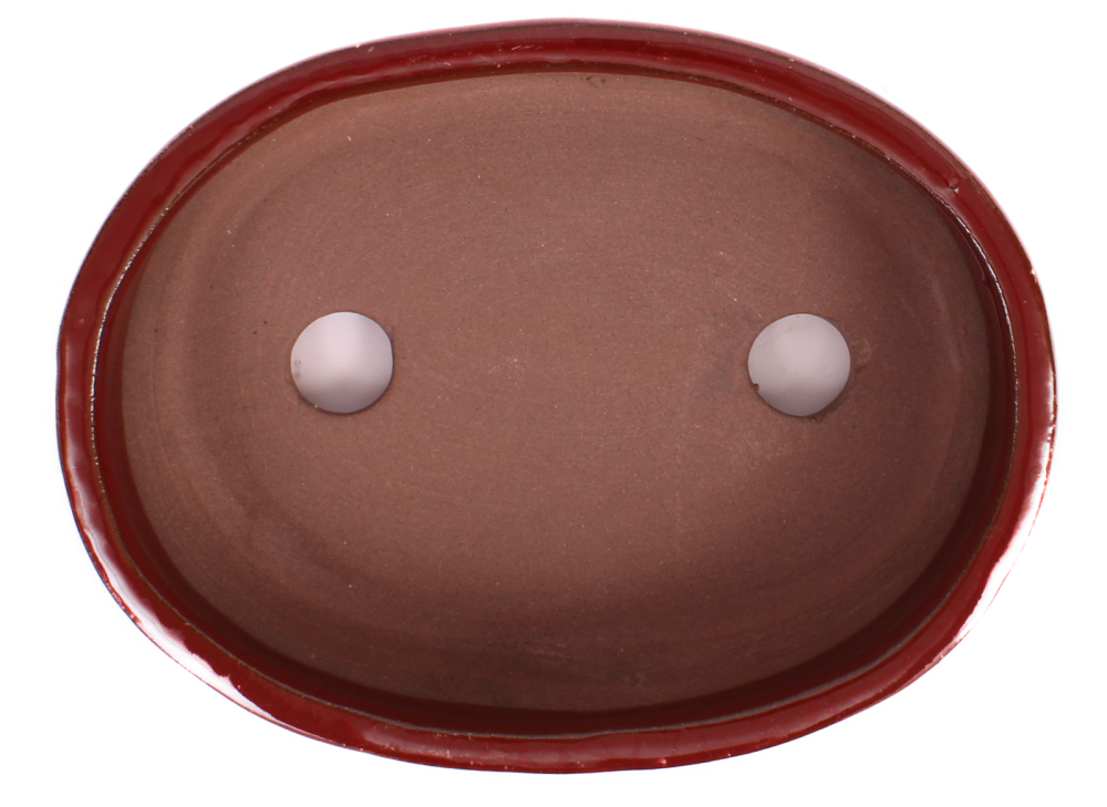 Bonsai - Schale oval 16 x 12 x 4.8 cm  braunrot  22189