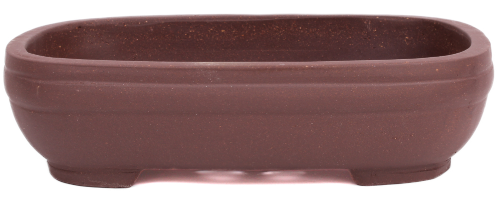 Bonsai - Schale eckig 21 x 14.5 x 5.5 cm unglasiert braun  22439