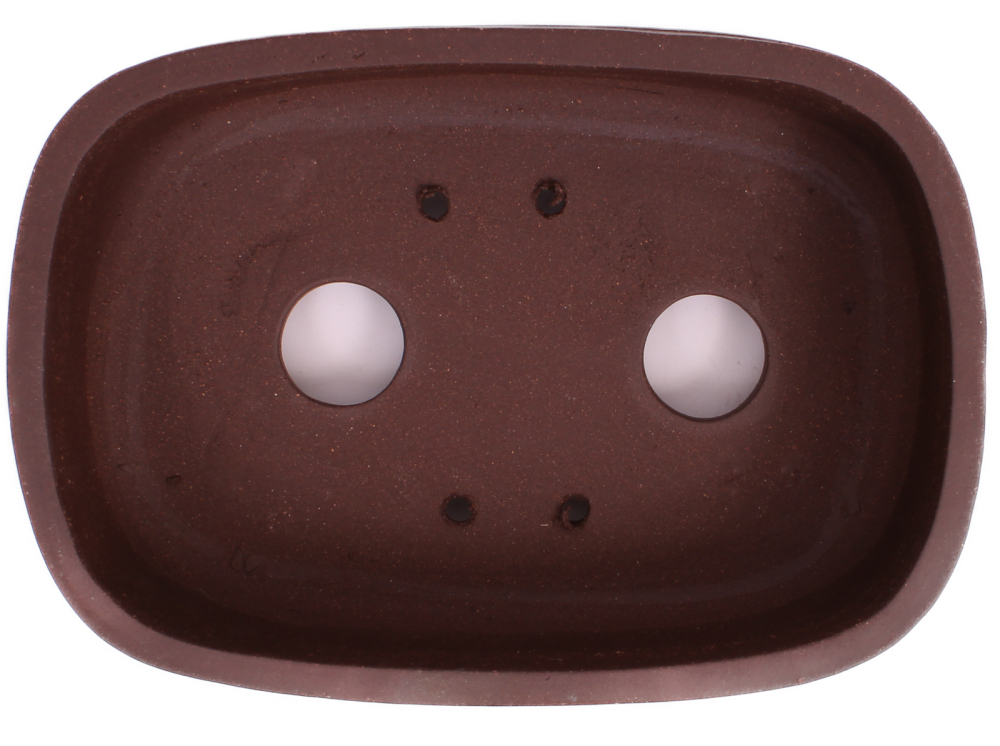 Bonsai - Schale eckig 21 x 14.5 x 5.5 cm unglasiert braun  22439