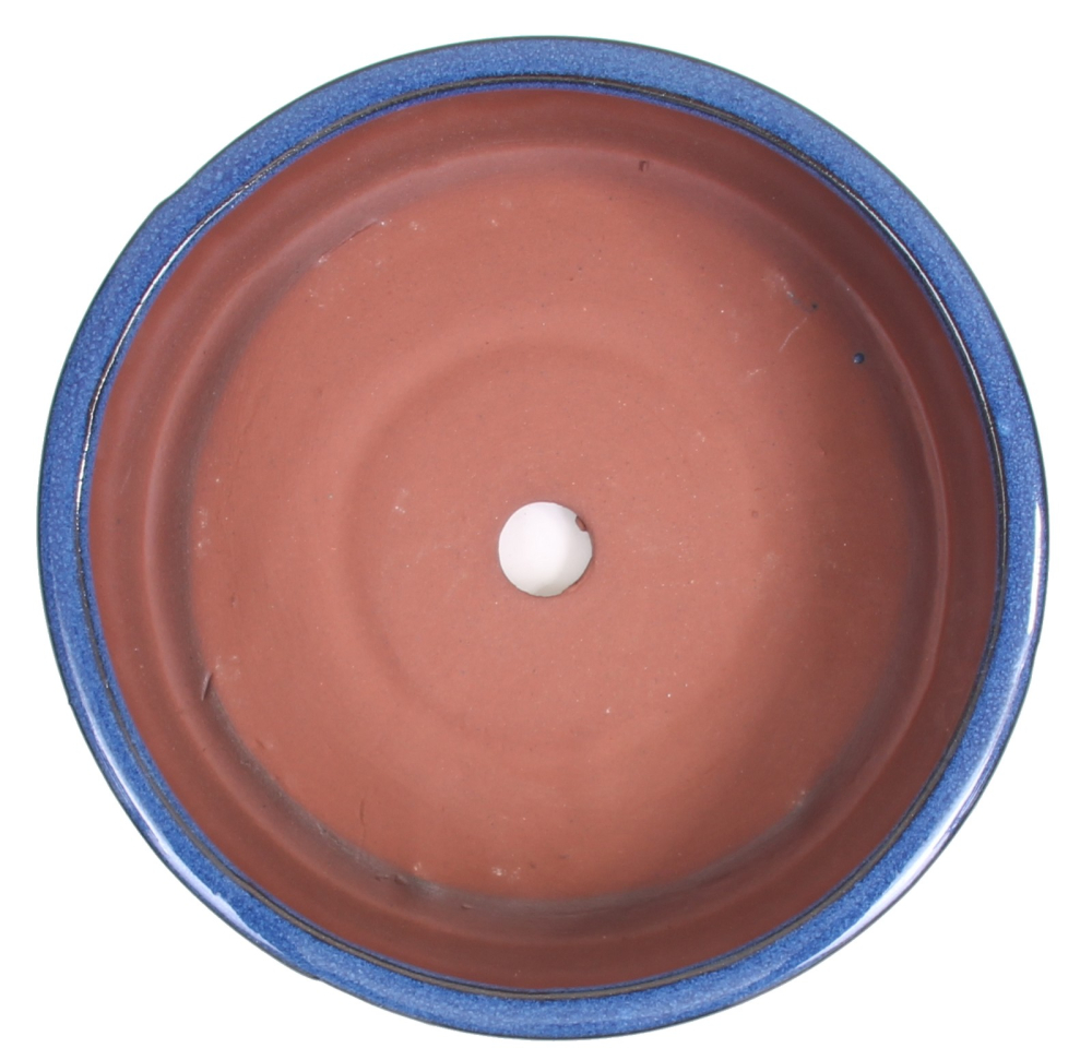 Bonsai - Schale rund 19 Ø x 5,5  cm, blau, Trommelschale  22975