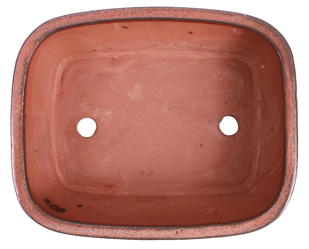 Bonsai - Schale eckig 21 x 17 x 8.5 cm , kupferfarben , mit Untersetzer 23190