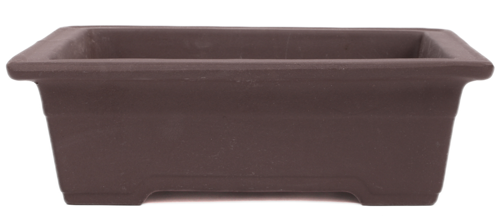 Bonsai - Schale  eckig 22.5 x 16.5 x 7.5 cm frostfest unglasiert aus Japan 30003
