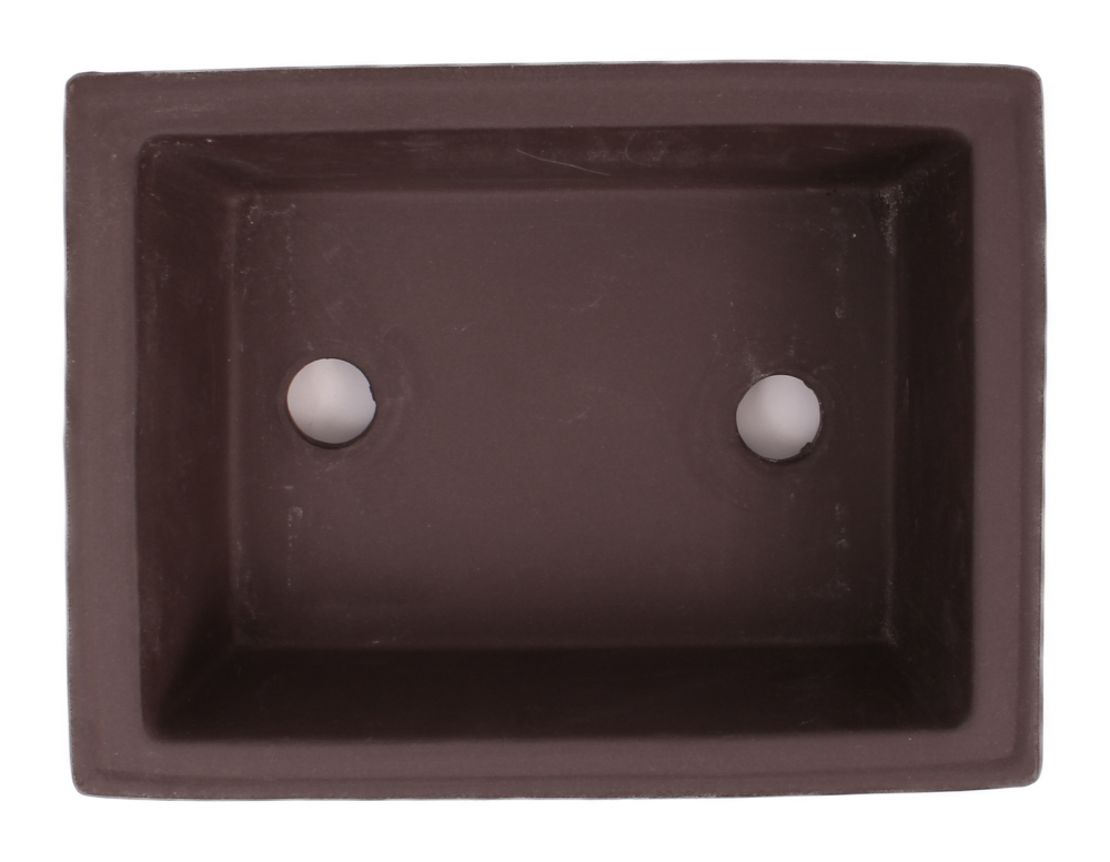 Bonsai - Schale  eckig 22.5 x 16.5 x 7.5 cm frostfest unglasiert aus Japan 30003