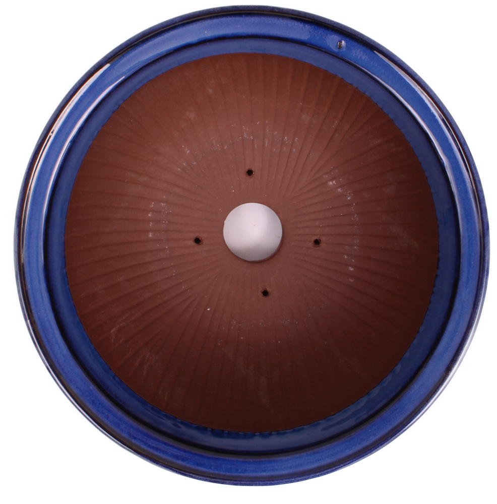 Bonsai - Schale rund 26 Ø x 11.5 cm  blau frostfest aus Japan 30012