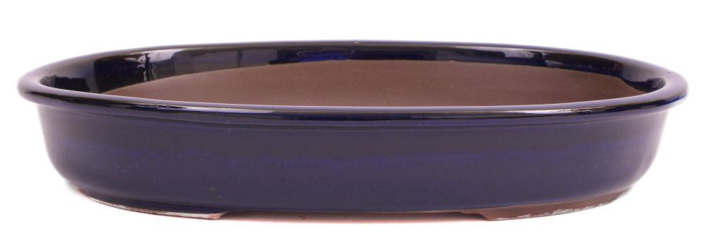 Bonsai - Schale  oval 31 x 22.5 x 5.5 cm frostfest blau aus Japan 30018