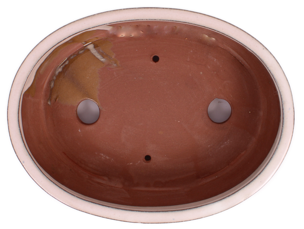 Bonsai - Schale oval 26.5 x 20.5 x 8 cm creme  30044