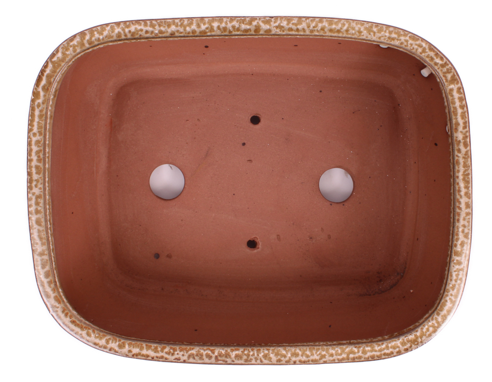 Bonsai - Schale eckig 26 x 21 x 10 cm  beige / kupfer 30060