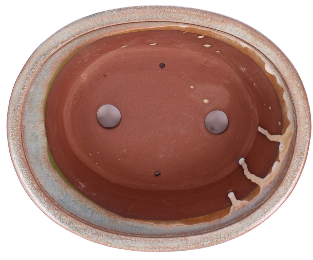 Bonsai - Schale oval 26 x 21 x 9.5 cm beige / grün 30065