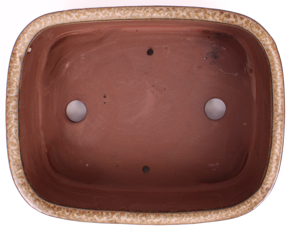 Bonsai - Schale eckig 26.5 x 21 x 9.5 cm beige / kupfer 30071