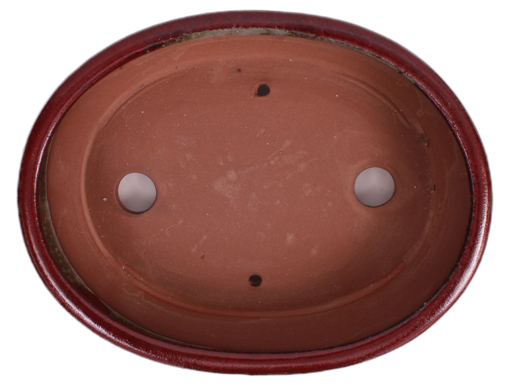 Bonsai - Schale oval 26.5 x 20 x 7.5 cm  bordeauxfarben 30121