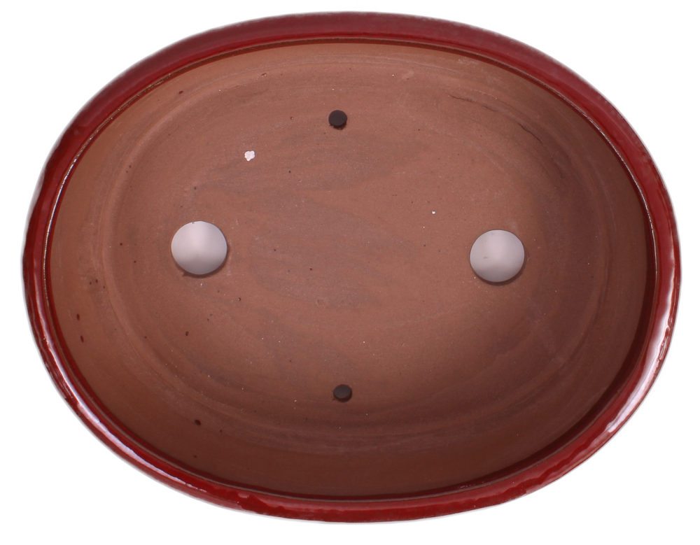 Bonsai - Schale oval 26.5 x 20 x 7.5 cm braunrot 30129