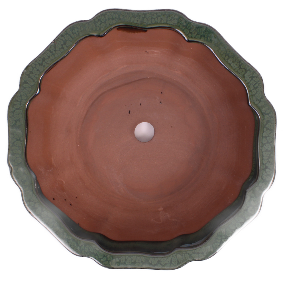 Bonsai - Schale rund 26.5 Ø x 8.5 cm moosgrün  30132