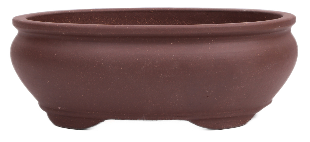 Bonsai - Schale oval 26 x 21 x 9.2 cm unglasiert braun 30138