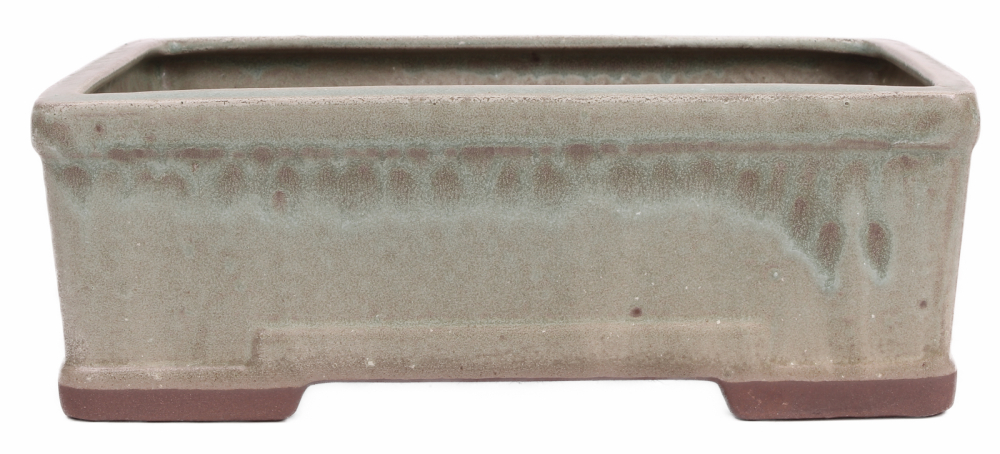 Bonsai - Schale eckig 26.5 x 19.5 x 9 cm mattgrün  30143