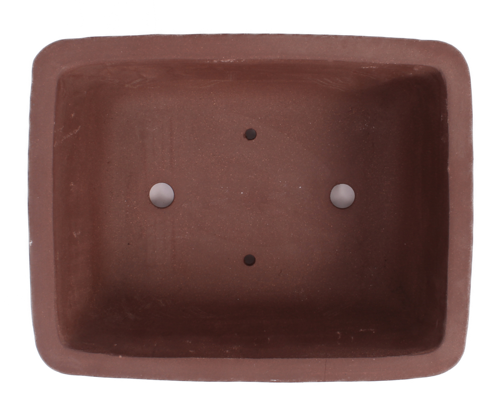 Bonsai - Schale eckig 26.5 x 21 x 10 cm unglasiert braun 30144