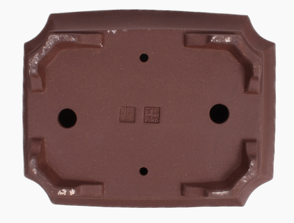 Bonsai - Schale eckig 26 x 20 x 8.3 cm unglasiert braun frostfest 30147