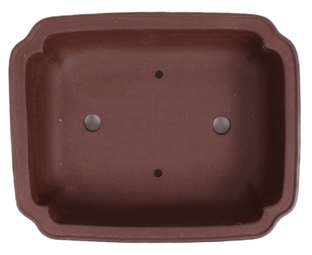 Bonsai - Schale eckig 26.5 x 21 x 7.5 cm unglasiert braun frostfest 30149