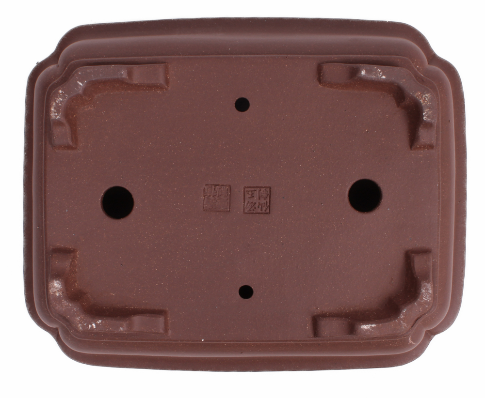 Bonsai - Schale eckig 26.5 x 21 x 7.5 cm unglasiert braun frostfest 30149