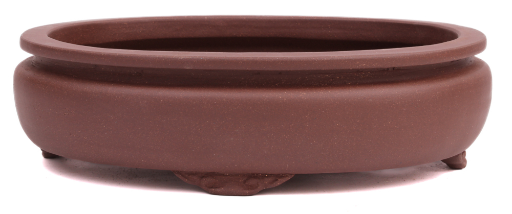 Bonsai - Schale oval 25 x 20.5 x 7.2 cm unglasiert braun frostfest 30150