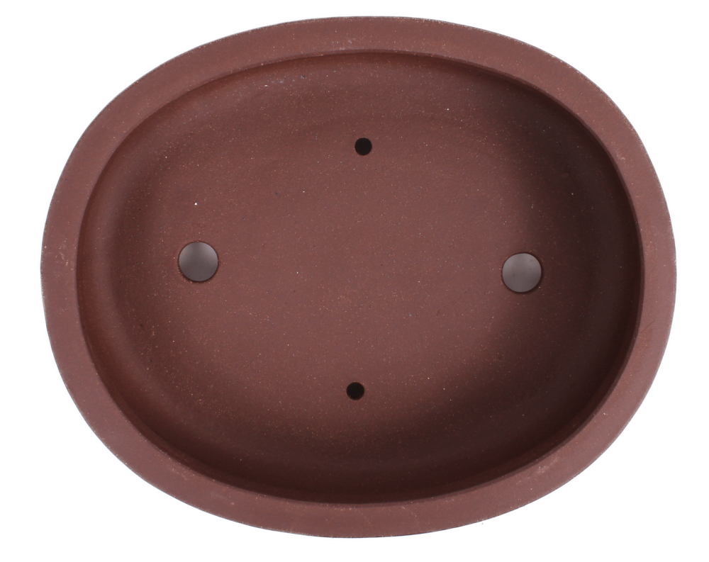 Bonsai - Schale oval 25 x 20.5 x 7.2 cm unglasiert braun frostfest 30150