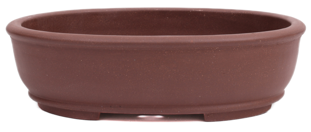 Bonsai - Schale oval 26 x 20.5 x 7.5 cm unglasiert braun frostfest 30151