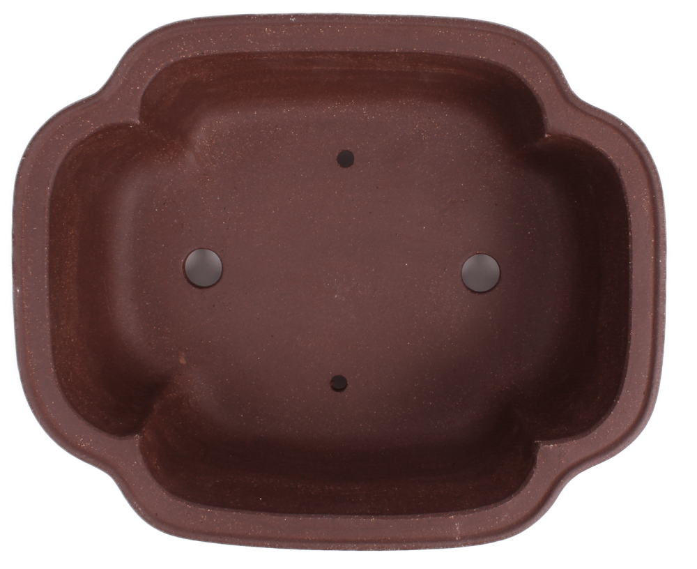 Bonsai - Schale eckig 26 x 21 x 8.5 cm unglasiert braun frostfest 30153