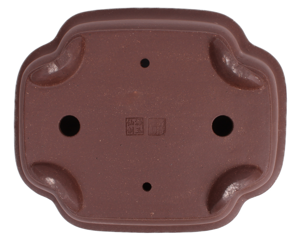 Bonsai - Schale eckig 26 x 21 x 8.5 cm unglasiert braun frostfest 30153