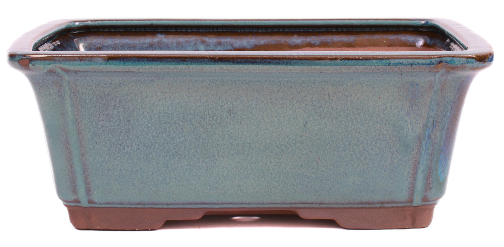 Bonsai - Schale  eckig  26.5 x 21 x 10 cm blaugrün  30159