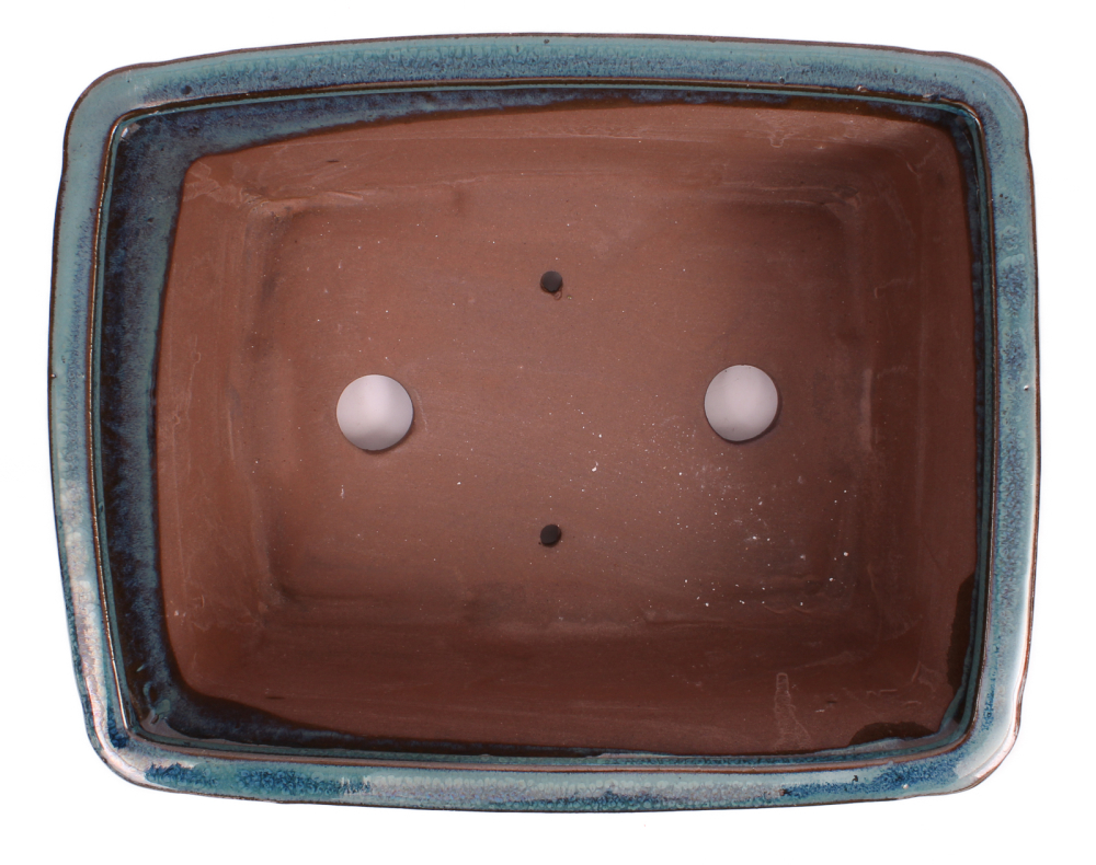 Bonsai - Schale  eckig  26.5 x 21 x 10 cm blaugrün  30159