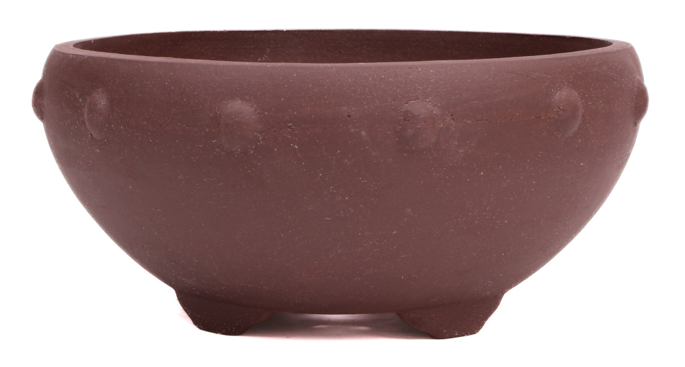 Bonsai - Schale  rund 25.5 Ø x 12.5 cm unglasiert braun 30165A  2. Wahl