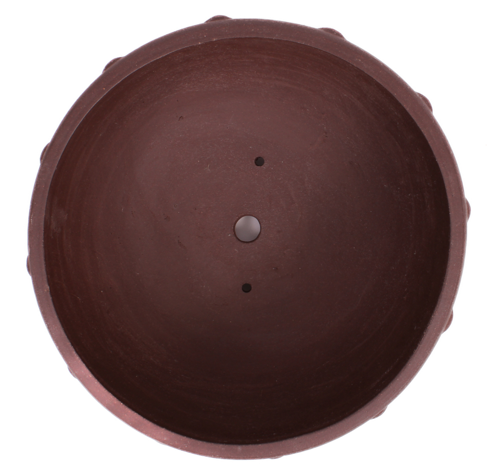 Bonsai - Schale  rund 25.5 Ø x 12.5 cm unglasiert braun 30165A  2. Wahl