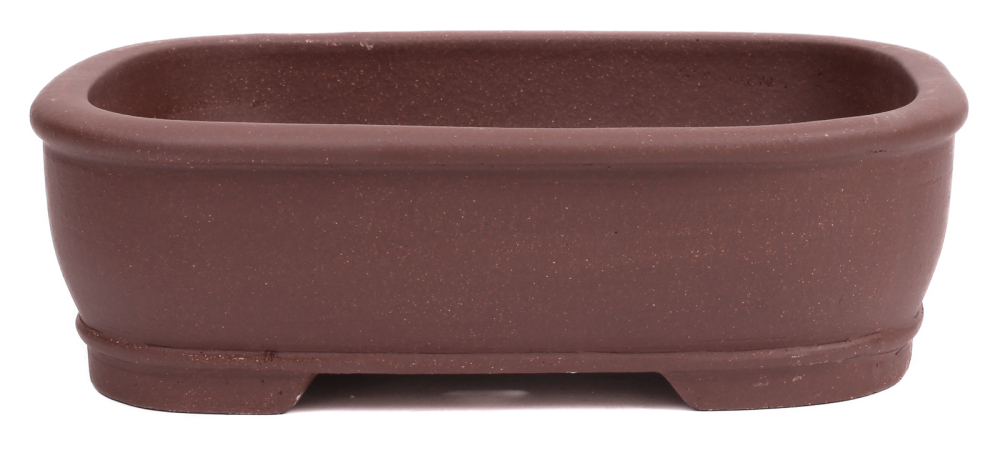 Bonsai - Schale eckig 26 x 21 x 8 cm unglasiert braun 30175