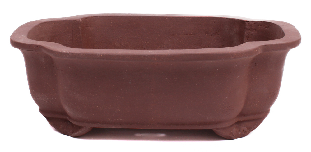 Bonsai - Schale eckig 25.5 x 21 x 8.5 cm unglasiert braun  30183