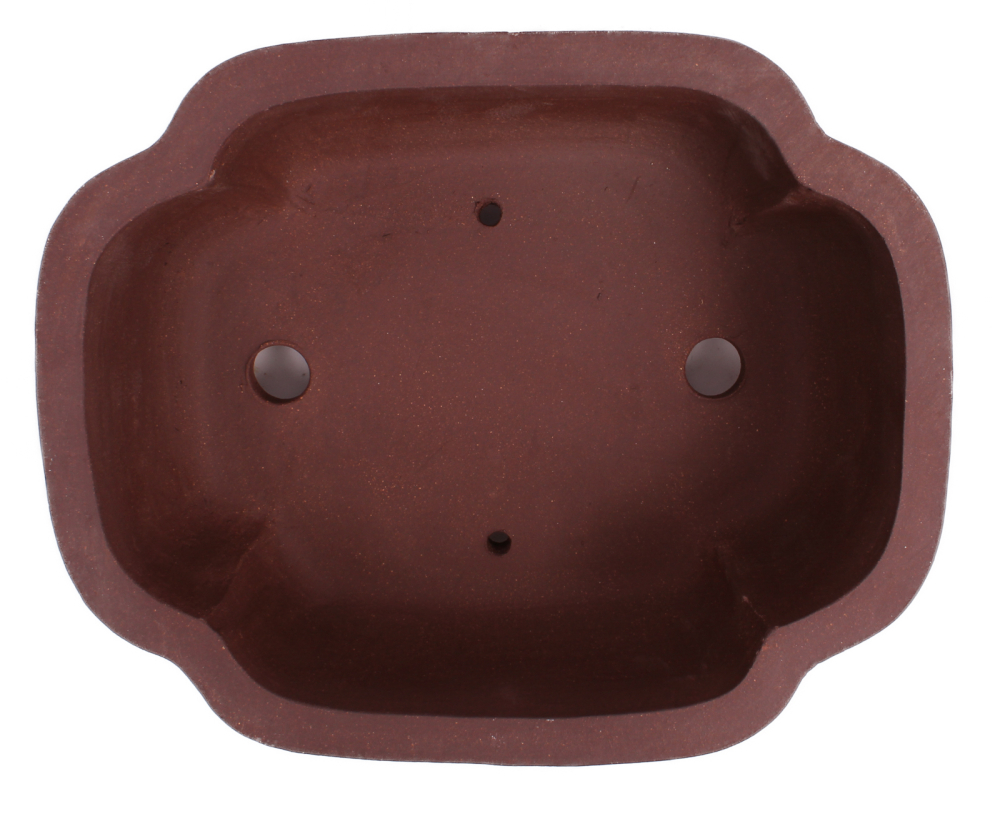 Bonsai - Schale eckig 25.5 x 21 x 8.5 cm unglasiert braun  30183