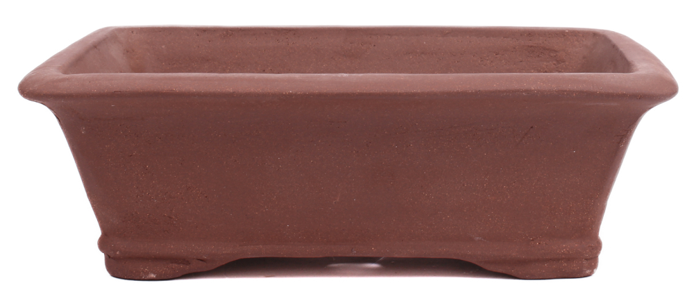 Bonsai - Schale eckig  27 x 21.5 x 9 cm unglasiert braun 30184