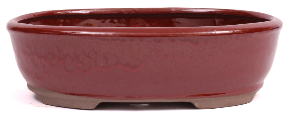 Bonsai - Schale oval 26.5 x 20 x 7.5 cm braunrot  30187