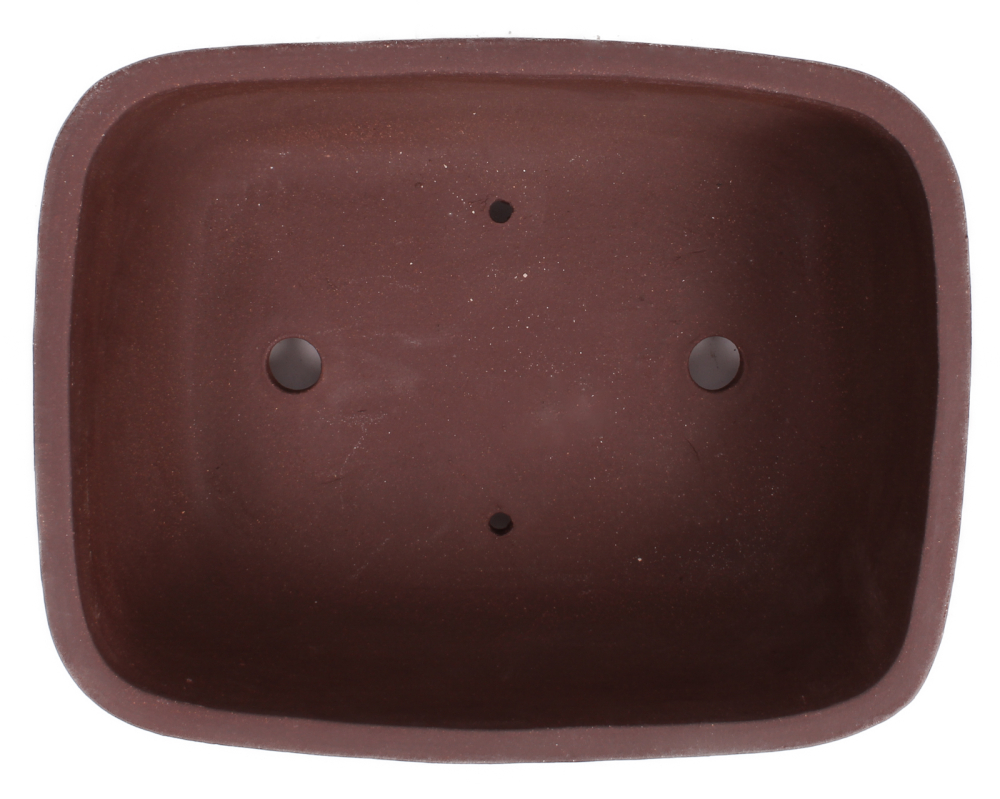 Bonsai - Schale eckig 26.5 x 20.5 x 9.5 cm unglasiert braun  30192