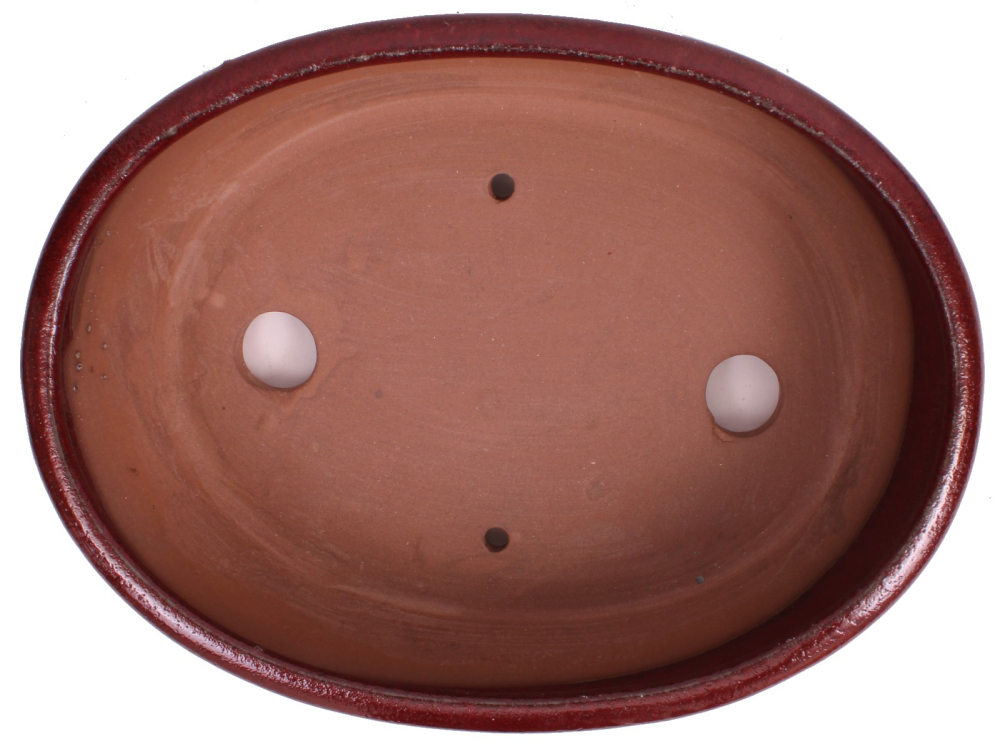 Bonsai - Schale oval 26.5 x 20 x 7.5 cm  bordeauxfarben 30198
