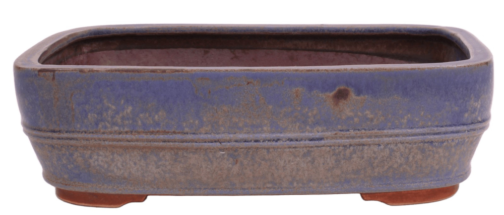 Bonsai-Schale eckig blaugrau glasiert 24,5 × 19 × 7,5 cm – frostfest gebraucht 30304